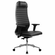Кресло МЕТТА «ErgoLife» 10 B1-117D, хром, синхромеханизм, 2D подлокотники, экокожа, черное