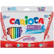 Фломастеры двусторонние Carioca «Birello», 24цв., 24шт., смываемые, картон, европодвес