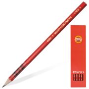 Карандаш ч/г Koh-I-Noor «Alpha» B, красный корпус, заточен.