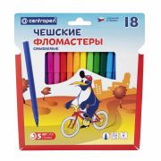 Фломастеры Centropen «Пингвины», 18цв., смываемые, картон, европодвес
