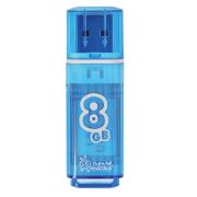 Память Smart Buy «Glossy»  8GB, USB 2.0 Flash Drive, голубой