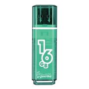 Память Smart Buy «Glossy»  16GB, USB 2.0 Flash Drive, зеленый