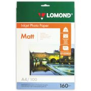 Фотобумага А4 для стр. принтеров Lomond, 160г/м2 (100л) матовая односторонняя