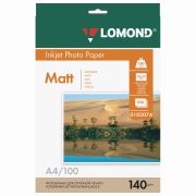 Фотобумага А4 для стр. принтеров Lomond, 140г/м2 (100л) матовая односторонняя