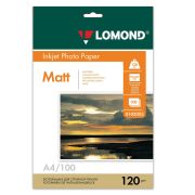 Фотобумага А4 для стр. принтеров Lomond, 120г/м2 (100л) матовая односторонняя