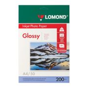 Фотобумага А4 для стр. принтеров Lomond, 200г/м2 (50л) глянцевая односторонняя