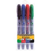 Набор перманентных маркеров Crown «Multi Marker Slim» 04цв., пулевидный, 2,0мм, чехол с европодвесом