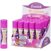 Клей-карандаш Crown «Indicator», 15г, с цветным индикатором, ПВП