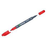 Маркер перманентный двухсторонний Berlingo «Multiline PE55» красный, пулевидный, 0,5/1мм