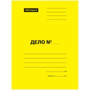Скоросшиватель OfficeSpace «Дело», картон мелованный, 300г/м2, желтый, пробитый, до 200л.