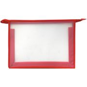 Папка для тетрадей 1 отделение А4 ArtSpace прозрачная/красная, пластик, на молнии