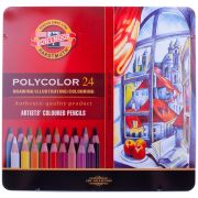 Карандаши цветные художественные Koh-I-Noor «Polycolor», 24цв., заточен., метал. пенал