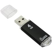 Память Smart Buy «V-Cut»  4GB, USB 2.0 Flash Drive, черный (металл. корпус )
