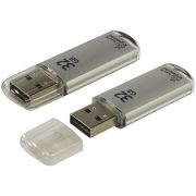 Память Smart Buy «V-Cut» 32GB, USB 2.0 Flash Drive, серебристый (металл. корпус )