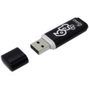 Память Smart Buy «Glossy»  64GB, USB 2.0 Flash Drive, черный