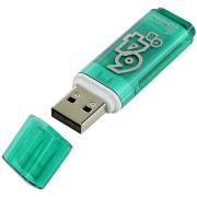 Память Smart Buy «Glossy»  64GB, USB 2.0 Flash Drive, зеленый