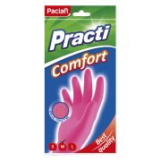 Перчатки резиновые Paclan «Practi. Comfort», разм. М, розовые, пакет с европодвесом