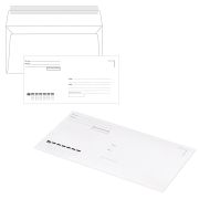 Конверты Е65 (110х220 мм), отрывная лента, «Куда-Кому», 80 г/м2, КОМПЛЕКТ 1000 шт.