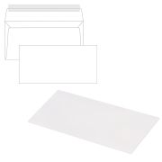 Конверты Е65 (110х220 мм), отрывная лента, 80 г/м2, КОМПЛЕКТ 1000 шт.