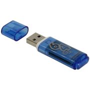 Память Smart Buy «Glossy»  64GB, USB 2.0 Flash Drive, голубой