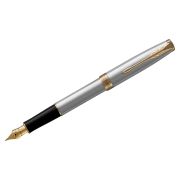 Ручка перьевая Parker «Sonnet Stainless Steel GT» черная, 0,8мм, подарочная упаковка