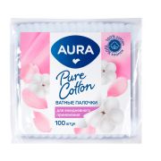 Ватные палочки Aura «Beauty», 100шт., полиэтиленовый пакет