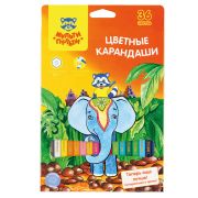 Карандаши цветные Мульти-Пульти «Енот в Индии», 36цв., заточен., картон, европодвес