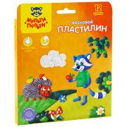 Пластилин Мульти-Пульти «Енот в лесу», 12 цветов, 180г, восковой, со стеком, картон, европодвес
