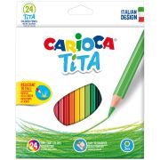 Карандаши цветные пластиковые Carioca «Tita», 24цв., заточен., картон, европодвес