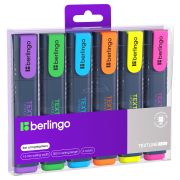 Набор текстовыделителей Berlingo «Textline HL500» 06цв., 1-5мм, чехол с европодвесом