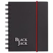 Блокнот МАЛЫЙ ФОРМАТ А6 105х148 мм, 150 л., гребень, пластик, клетка, BRAUBERG, «Black Jack», 125388