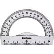 Транспортир 10см, 180° Berlingo «Spike», пластиковый, прозрачный, европодвес
