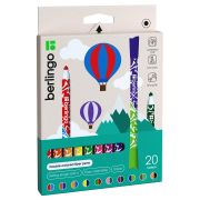 Фломастеры двусторонние Berlingo «Воздушные шары», 20цв., 10шт., двуцвет, утолщ., картон, европодвес