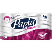 Бумага туалетная Papia «Deluxe», 4-слойная, 8шт., тиснение, белая