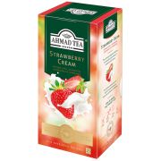 Чай Ahmad Tea «Strawberry Cream», черный, с аром. клубники со сливками, 25 фольг. пакетиков по 1,5г