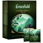Чай Greenfield «Jasmine Dream», зеленый с жасмином, 100 фольг. пакетиков по 2г