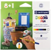 Набор маркеров для декорирования Centropen «Decor Pen 2738» 08цв.+1, пулевид, 1,5мм, картон. упаковка, европодвес