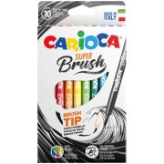 Фломастеры с кистевым пишущим узлом Carioca «Super Brush», 10цв., смываемые, картон, европодвес