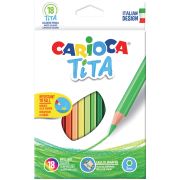 Карандаши цветные пластиковые Carioca «Tita», 18цв., заточен., картон, европодвес