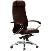 Кресло руководителя Метта «Samurai» KL-1.03/KL-1.04, кожа темно-коричневая «NewLeather» №723/MPES, мультиблок