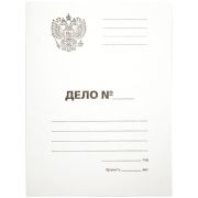 Папка-обложка OfficeSpace «Дело», Герб России, картон немелованный, 300г/м2, белый, до 200л.