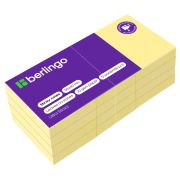 Самоклеящийся блок Berlingo «Ultra Sticky», 50*40мм, 12 блоков по 100л., пастель, желтый