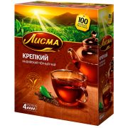 Чай Лисма «Крепкий», черный, 100 пакетиков по 2г