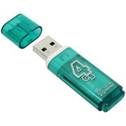 Память Smart Buy «Glossy»  4GB, USB 2.0 Flash Drive, зеленый