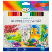 Карандаши цветные Гамма «Классические», 24цв., заточен., картон. упаковка, европодвес