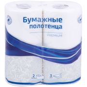 Полотенца бумажные в рулонах OfficeClean «Premium», 3-слойные, 11м/рул., тиснение, белые, 2шт.