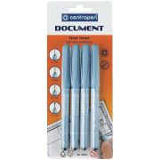 Набор капиллярных ручек Centropen «Document 2631» черные, 4шт., 0,1/0,3/0,5/0,7мм, европодвес