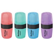 Точилка пластиковая с ластиком Berlingo «Instinct» 1 отверстие, контейнер, ассорти