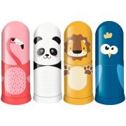 Точилка пластиковая с ластиком Faber-Castell «Faces» 1 отверстие, контейнер, ассорти