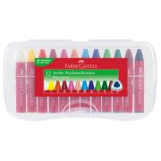 Мелки восковые утолщенные Faber-Castell «Jumbo», 12цв., трехгранные, пластиковая упаковка